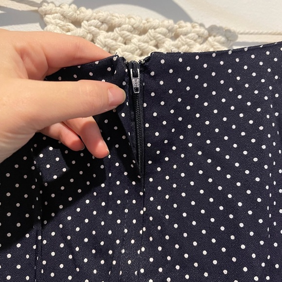 Vintage Midnight Blue Polka Dot Pencil Dress Sz S - Picture 7 of 7